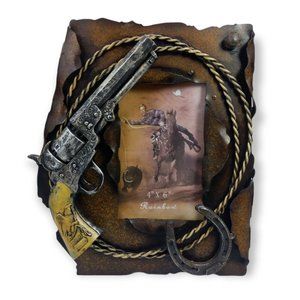 Rainbow Inc Cowboy Themed Metal Photo Frame 4 x 6 Photo
